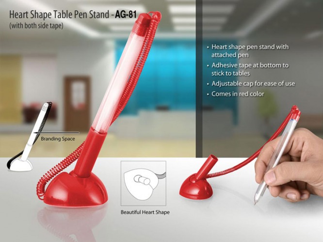 Heart shape table pen stand AG 81