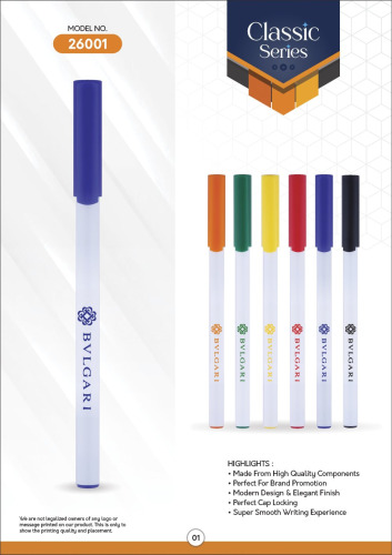 Ride White Opac Mix Cap Ball Pen 26001