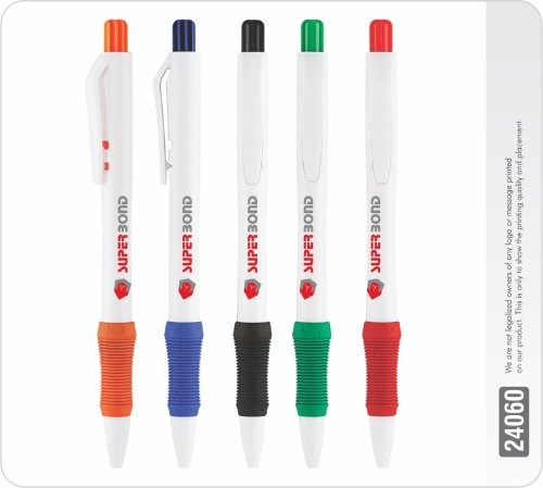 Real Gripper White Opac Color Plunger Ball Pen 24060