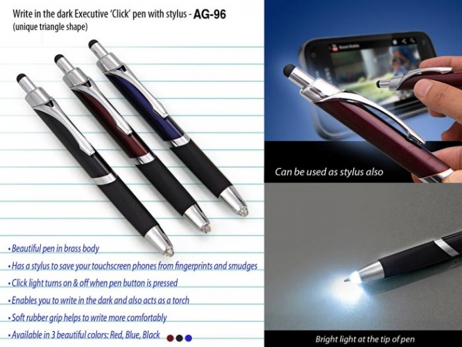 Write in the dark executive Click pen with stylus AG 96