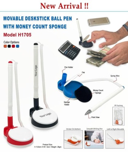 Movable Deskstick Ball Pen With Money Count Spong H 1705