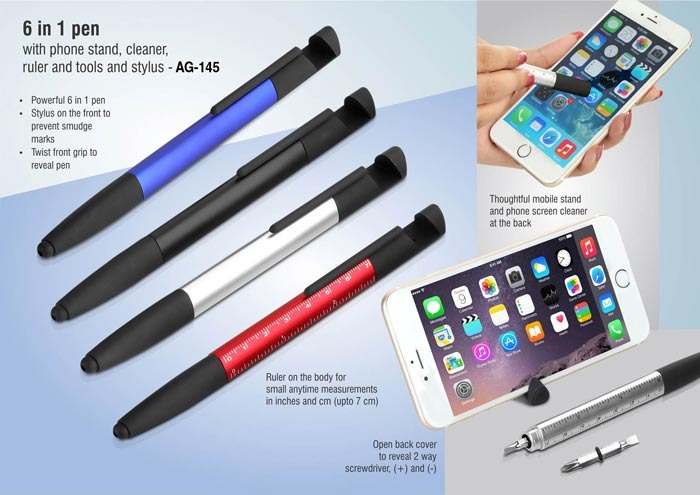 6 in 1 pen with phone stand AG 145