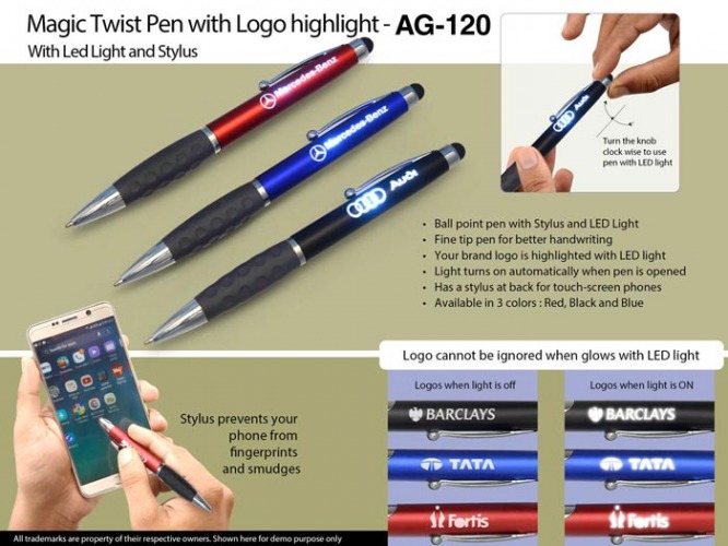 New Magic twist pen with logo highlight AG 120