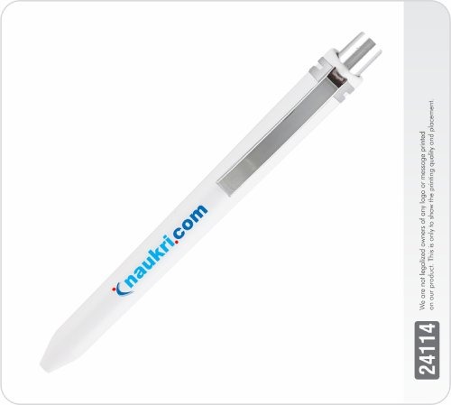 Trimax White Opac Chrome Parts Ball Pen 24114