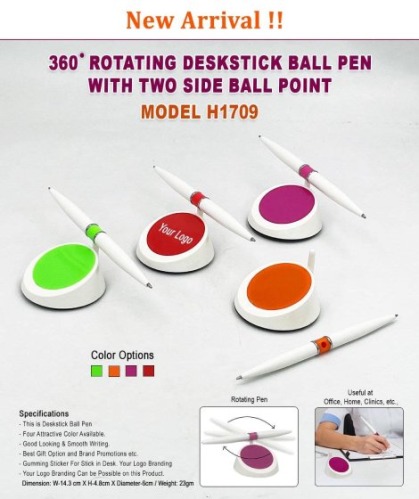 360 Rotating Deskstick Ball Pen With two Sided Ball Point H 1709