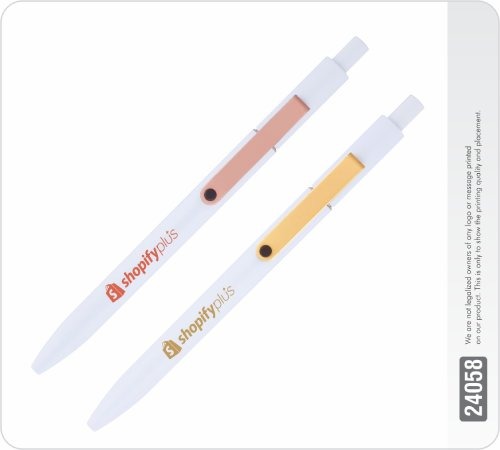 Regal White Opac Satin Gold And Rose Gold Ball Pen 24058