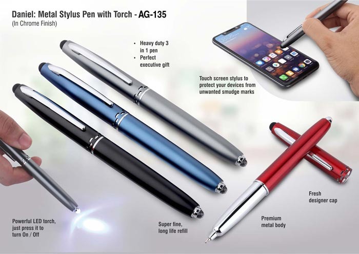Daniel Metal stylus pen with torch AG 135